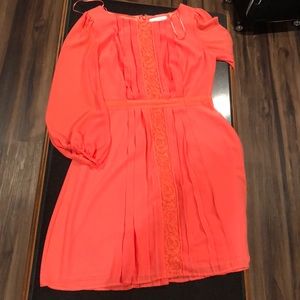 Coral 3/4 length sleeve Jessica Simpson dress